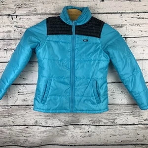 CB Sports Puffer Jacket [Girls L/G] Blue Black Full Zip Lightweight Coat - Picture 1 of 10