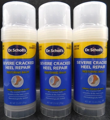 3Pk Dr Scholls Severe Cracked Heel Repair Restoring Balm 2.5oz Ea Exp: 1/26+ New - Image 1 of 3