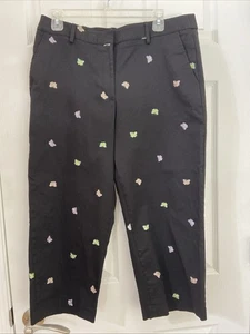 Women's Size 14 Black Hook Embroidered Butterfly Capri Be Classic Elements - Picture 1 of 8