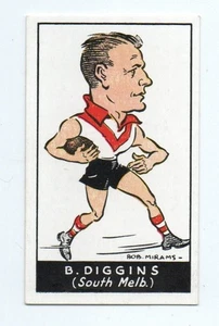 1933 Bob Mirams Caricatures Carreras (28) Brighton DIGGINS South Melbourne - Picture 1 of 2