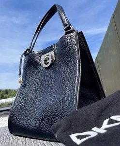 DONNA KARAN ♥ Designer Tasche Premium Umhängetasche Leder Schwarz ♥ wie neu - Bild 1 von 15