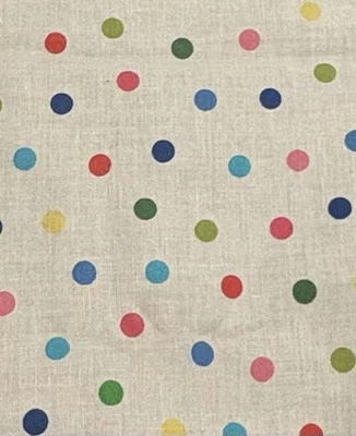 Tela de acolchado de algodón gallo rojo divertido puntos coloridos en blanco 18”x44 Foto 1 de 4