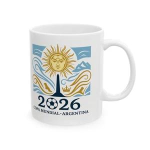 World Cup Argentina 2026 Ceramic Mug, Soccer Fan Gift, Football Lover Cup, - Picture 1 of 5
