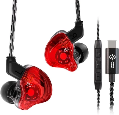, Auricolari In-Ear CCZ Melody, USB-C Ibridi, 1BA, 1DD, Hifi, Bassi Profondi, Au - Immagine 1 di 4