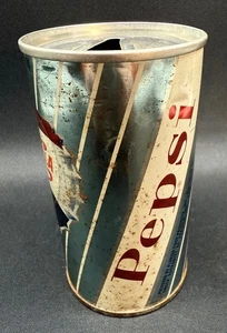 Vintage 1960's Pepsi Cola Can Metal with pull Tab Bottle Top Logo Eustis Florida - Picture 1 of 7