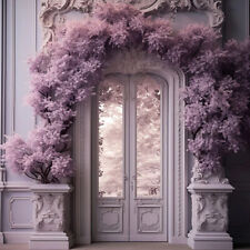 Vintage Arch Door Photography Backdrop Purple Floral Photo's Backgrounds Banners