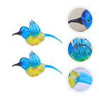 2 Pcs Glass Stained Hummingbird Parrot Garden Ornament Hanging Decoration