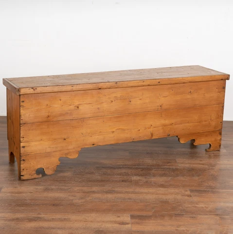 Narrow Pine Trunk or Bench With Storage, Sweden circa 1840-60 Cover