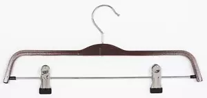 25 Klammerbügel Kleiderbügel Hosenspanner Rockbügel Hosenbügel Bügel 37cm braun - Bild 1 von 2