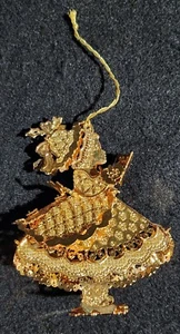 Danbury Mint 1995 Caroling Girl Gold Christmas Ornament - Bild 1 von 2