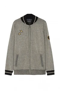 BNWT Fred Perry Bella Freud Sparkle Knit Bomber Jumper Jacket £150 - Size 8 - Picture 1 of 9