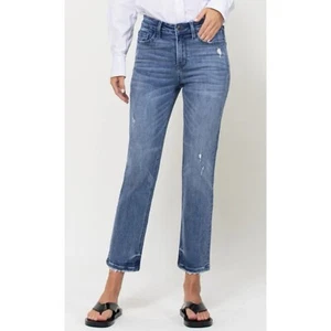 Jeans Vervet Talla 27 Tiro Alto Denim Envejecido Recto Jeanne - Imagen 1 de 7