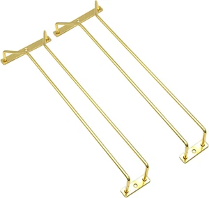 14-Inch Gold Wine Glass Rack, under Cabinet Wine Glass Holder Stainless Steel St - Picture 1 of 12