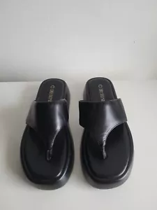 Sandalias sin cordones Dream Pairs de plataforma gruesa para mujer negras talla 7,5 - Imagen 1 de 9
