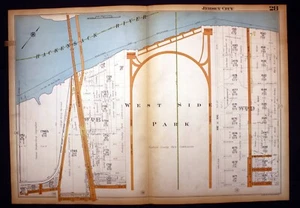 1928 Plat Map Jersey City NJ Hackensack River West Side Park Lincoln Hwy #28 - Picture 1 of 12