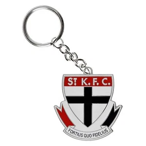 33744 ST KILDA SAINTS AFL TEAM LOGO MASCOT METAL KEYRING KEY RING - Picture 1 of 1