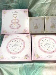 Sailor Moon Cosmos 3Coins Tray 2 Mug Cup ,2Plate Set of 5 Limited New Japan - Picture 1 of 11