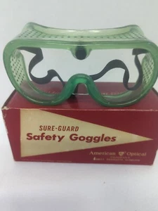Vintage American Optical Corporation Goggles Safety Glasses w/Case Bell System - Picture 1 of 2