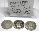 3 Cent Nickel Coin Lot 1865-1889 Slot Filler Unknown Dates Lot Of 3