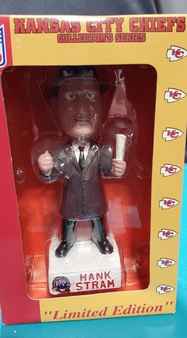 Hank Stram Kansas City Chiefs HALL OF FAME Nodder Bobblehead NFL  1789 of 2500 Cover
