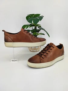 Zapatillas deportivas con cordones de cuero marrón ECCO para hombre talla 10 EE. UU. - Imagen 1 de 8