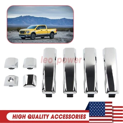 4PCS Chrome for Nissan Titan 2004-2018 Exterior Outside Door Handle Set Foto 1 de 4