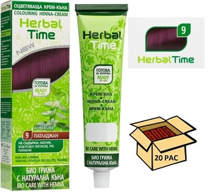 20 pz Ingrosso Crema-Henna colorante naturale nr.9 Melanzana 'Herbal Time' 75 ML - Imagen 1 de 11