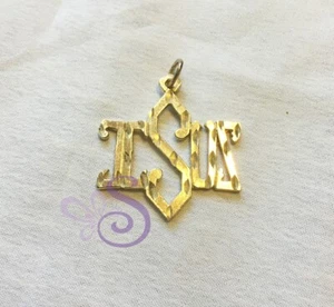 Gold Over 925 Sterling Silver Jesus Star of David Messianic Pendant 21x20mm New - Picture 1 of 3
