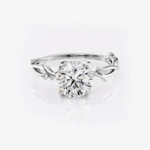 Anillo de compromiso de oro blanco de 14k con diamante de corte redondo creado en laboratorio IGI de 1,60 quilates - Imagen 1 de 16