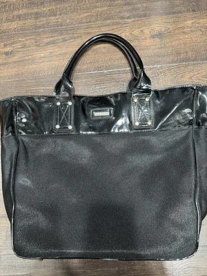 Versace Parfums Black Patent Tote Bag Large Shopper Travel Shoulder - Image 1 of 4