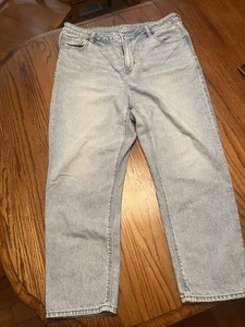 American Eagle Mom Jeans Größe 16 kurze strigide helle Waschung Jeans - Bild 1 von 11