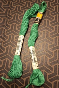 Two DMC Embroidery Cotton Floss Skeins 701 Light Green - Picture 1 of 1