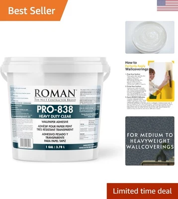 Adhesivo para papel tapiz transparente - 1 galón para resultados fuertes y profesionales Foto 1 de 4