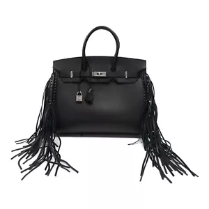 HERMES PHW Birkin 35 Handbag Leather Noir - Picture 1 of 14