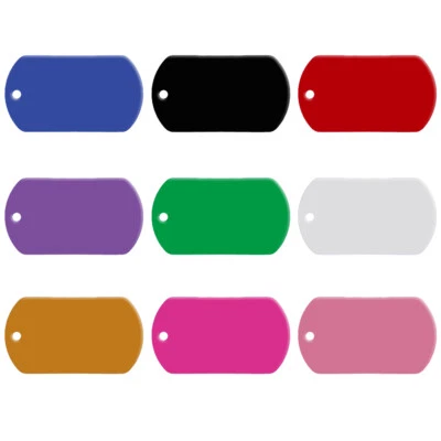 200pcs Bulk Blank Dog ID Tags Aluminum Rectangle Collar Disc Engravable 9 Colour - Image 1 of 4