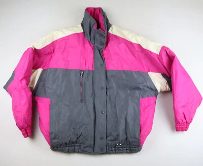 ABRIGO DE INVIERNO ROSA BRILLANTE VINTAGE AÑOS 90 CHAQUETA ESQUÍ ST. JOHN'S BAY - TALLA M Foto 1 de 4