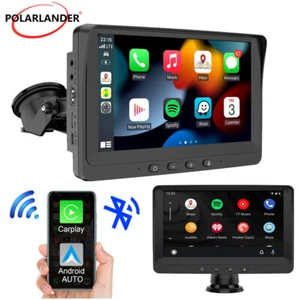 Radio de coche portátil inalámbrica Apple CarPlay de 7" estéreo Android pantalla táctil automática FM - Imagen 1 de 18