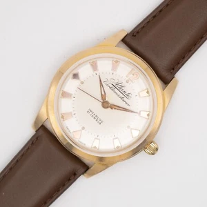 Vintage Atlantic Worldmaster / Världsmästarur Gold Plated Wristwatch, Keeps Time - Picture 1 of 12