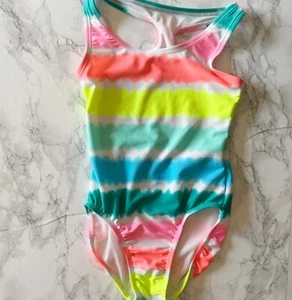 Gap Kids Girls Neon Toe Dye Swimsuit Size XS Multicolor - Picture 1 of 6