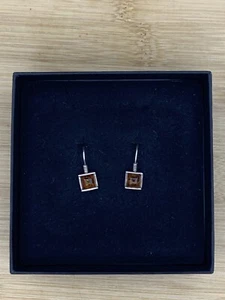 Genuine Amber/Sterling Silver Drop Earrings - Picture 1 of 1