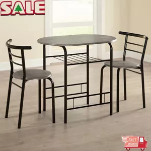 3-Pcs Bistro Dining Set Table Chair Home Kitchen Breakfast Furniture Dining Room - Picture 1 of 6