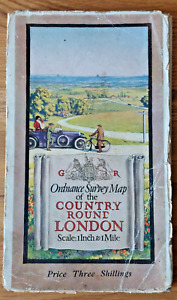 Ordnance Survey one inch Tourist map of Country Round London. 1921.