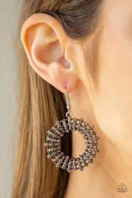 Paparazzi GIRL OF YOUR GLEAMS silver earrings - Image 1 of 2