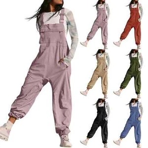 Women'S Jumpsuits Summer Fashion Casual Loose Wide Leg Jumpsuits Solid Color - Picture 1 of 26