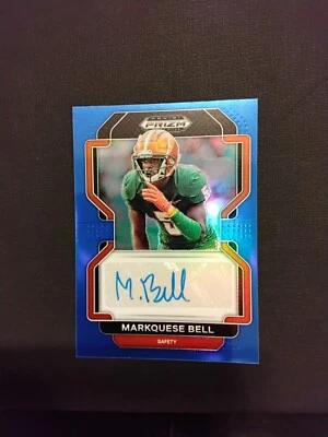 2022 Panini Prizm Draft Picks Markquese Bell Blue Auto 91/149 - Image 1 of 2
