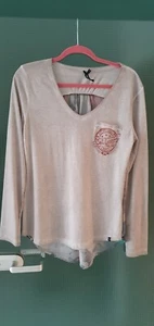Langarm Blusenshirt Key Largo Girl,hellgrau,Chiffon im Rücken gemustert, GR.XL, - Bild 1 von 4