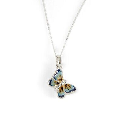 SATURNO Silver And Enamel BUTTERFLY PENDENT- Fully Hallmarked Sterling Silver • 59£