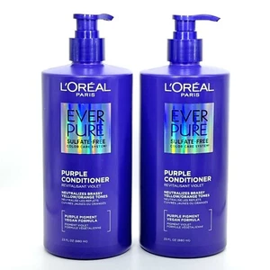L'Oreal Paris EverPure Sulfate Free Purple Conditioner 23 Oz Pump 2 Pack LOreal - Picture 1 of 4