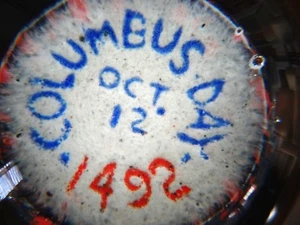 1970 Signed R H Robert Hamon Glass COLUMBUS DAY 1942 Paperweight Commemorative - Picture 1 of 5
