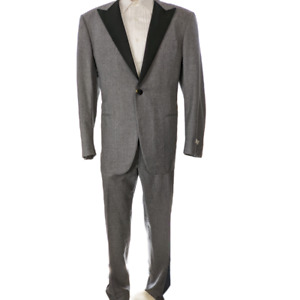 Canali 1934 Italy Grey Flannel Wool Tuxedo 2pc Sz 48R NWT $1995